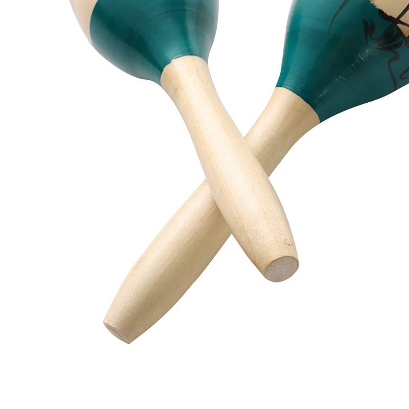 Musfunny Maracas Large Colorful Wood Rumba Shakers Rattle Hand Percussion of Sand of the Hammer Great Musical Instrument with Salsa Rhythm For Party,Games. (Colorful) - Image 5